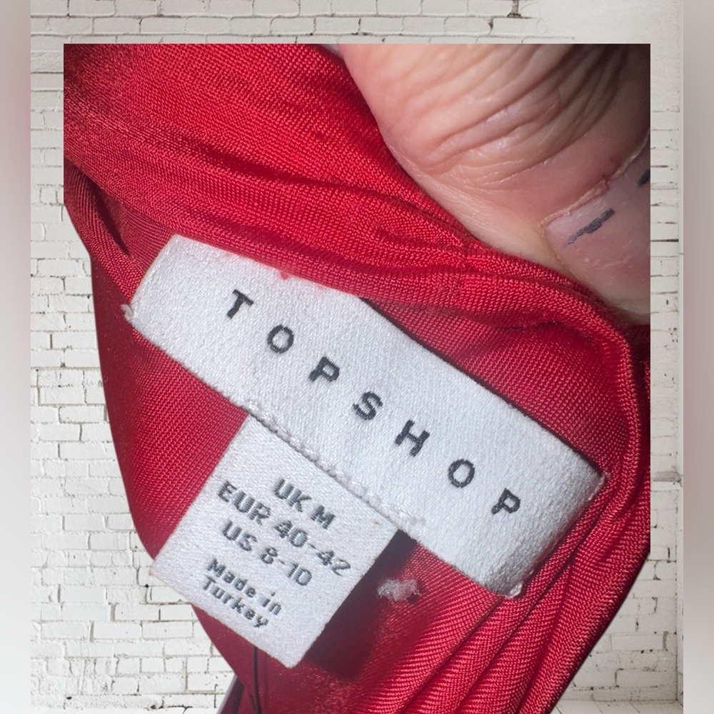 Topshop Bardot Wrap Top Red 8–10 NWT Off Shoulder Wrap Date Night Style - Picture 10 of 10